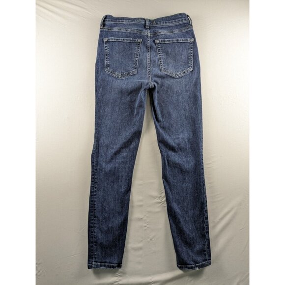 Free People Jeans Women's 28 Ripped Knee Skinny Stretch Denim Distressed Dark - Picture 2 of 5